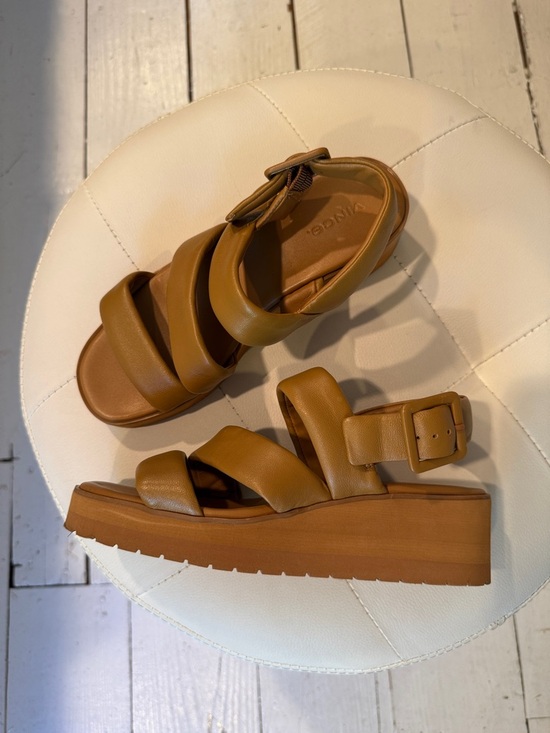 Vince Shoes - Vince Tan Leather Platform Sandals